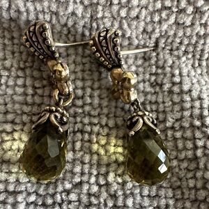 Barbara Bixby Sterling Silver 18k Gold Citrine Briolette Drop Earrings.